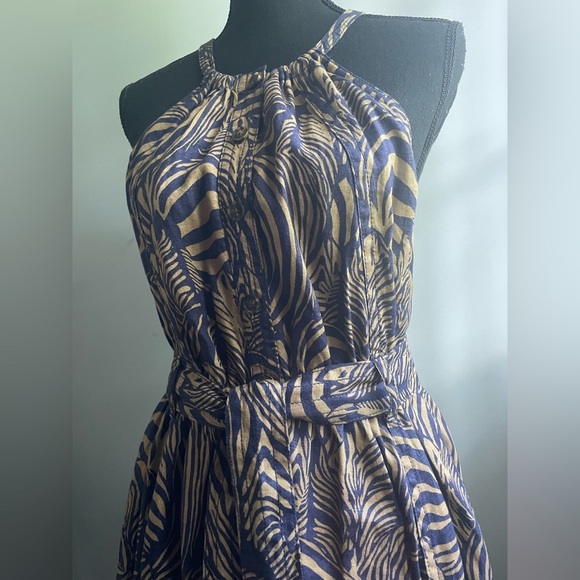 Brand new with tag Banana Republic Navy and Beige linen Midi Dress - Picture 7 of 7